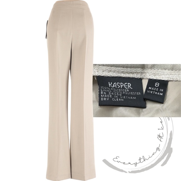NWT KASPER CREAM/TAN DRESS PANTS - Picture 2 of 2